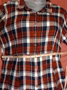 Casual Checkered Shirt Dress