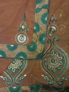 Brown Sarree With Free Stiched Blouse