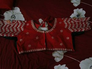 Saree Red Ready-made Blouse