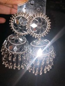 Mirror Jhumka Earrings