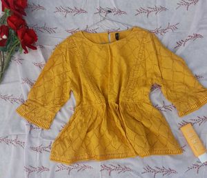 Yellow Peplum Top