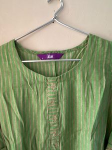 Green Striped Kurta
