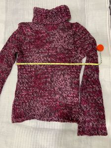 Imported Pink Knit Turtleneck Sweater