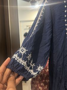 Embroidered Blue Top