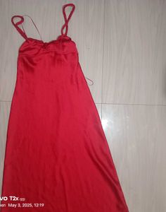 Red Satin Maxi Dress