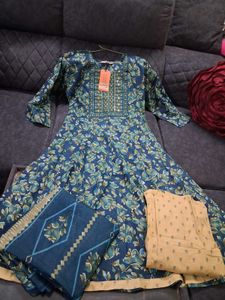 Floral Kurta Set Cotton L Size
