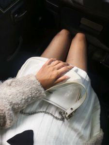 Pleated White Skirt