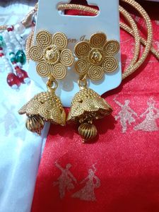 Premium Gold Polished 3 In One Jewellery Set