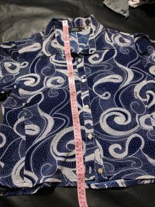 Blue Balloon Sleeves Top