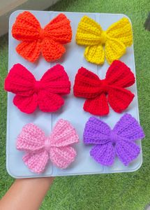 Colorful Crochet Hair Bows Pack Of 2