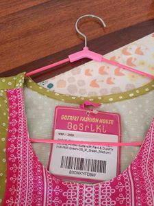 Green &amp; Pink Kurta Set