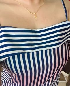 Sassafras Navy Blue Striped Women’s Top