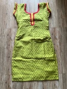 Custom Made Kurta | Green And Yellow