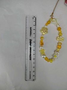 Yellow Beaded Phone Charm