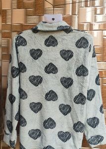 Heart Print Long Sleeve Top