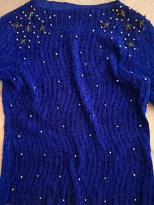 Blue Star Embellished Blouse