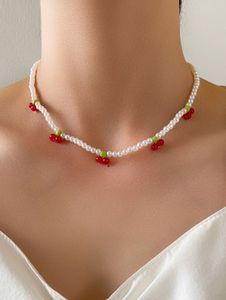Pearly Cherry Necklace