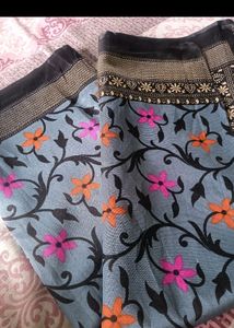 Beautiful Grey Floral Saree ❤😍