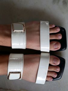 white beautiful formal wear slippers