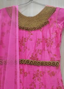 Pink Anarkali Suit with Dupatta