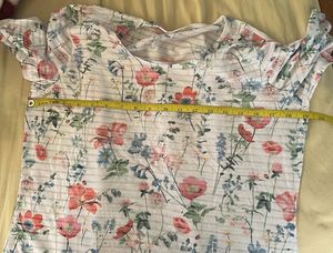 Floral Print White Tshirt