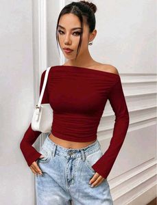 Cherry Red Off Shoulder Top