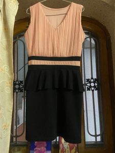 Peach Black Short Dress