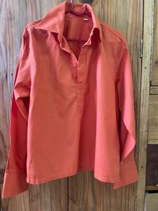 Vintage Orange Popover Blouse