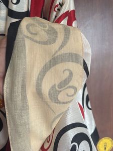 Abstract Swirl Print Saree
