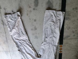 White Baggy Cargo Pants (Unisex)