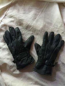 Genuine Leather Biker Gloves