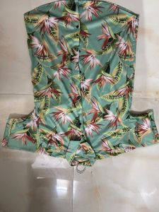 Floral Print Shirt Of Half Sleeves