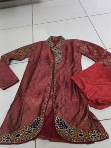 Elegant Maroon Sherwani Set