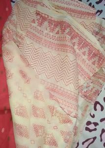 Red &amp; Beige Dress Material