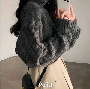 New With Tag Cozy Gray Turtleneck Sweater