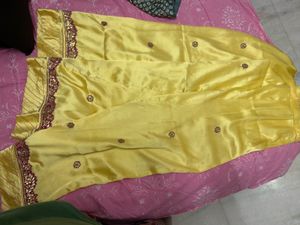 Golden Yellow Silk Lehenga Set (Without Dupatta)