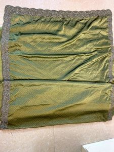 Pista olive green work saree - blouse piece