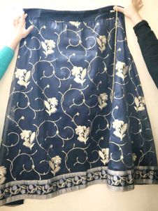 Organza Fabric Lehnga Choli Navy Blue 💙