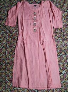 Elegant Pink Embroidered Kurti