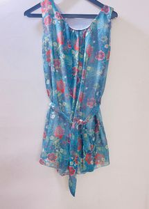 Floral Blue Top