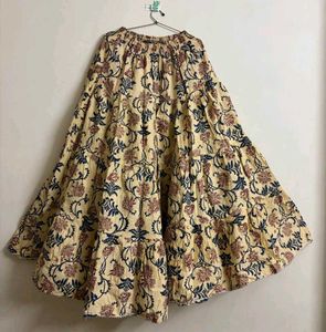 Cream Printed Jaipuri Lehenga