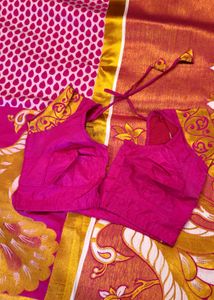 Elegant Pink Peacock Saree