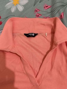Peach Polo Top