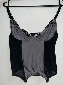 Black Mesh Corset Top