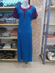 Blue cotton nighty