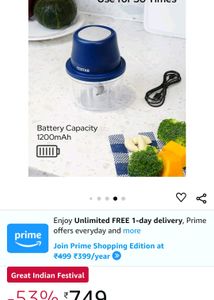 Costar Food Chopper Usb Rechargeable
