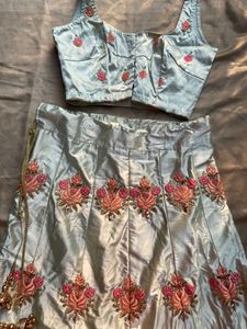 Gorgeous Satin Floral Lehenga💗