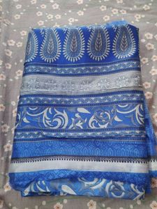 Printed Blue Saree