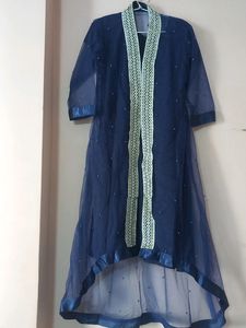 Navy Blue Top With Net Koti