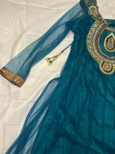 Aqua Blue Suit Set with Dupatta